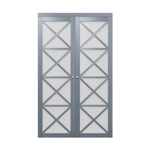 Renin Renin 48 in. x 80 1/2 in. Crochet Multi-X Design Pivot Door PV3330GGFGE048080 - main